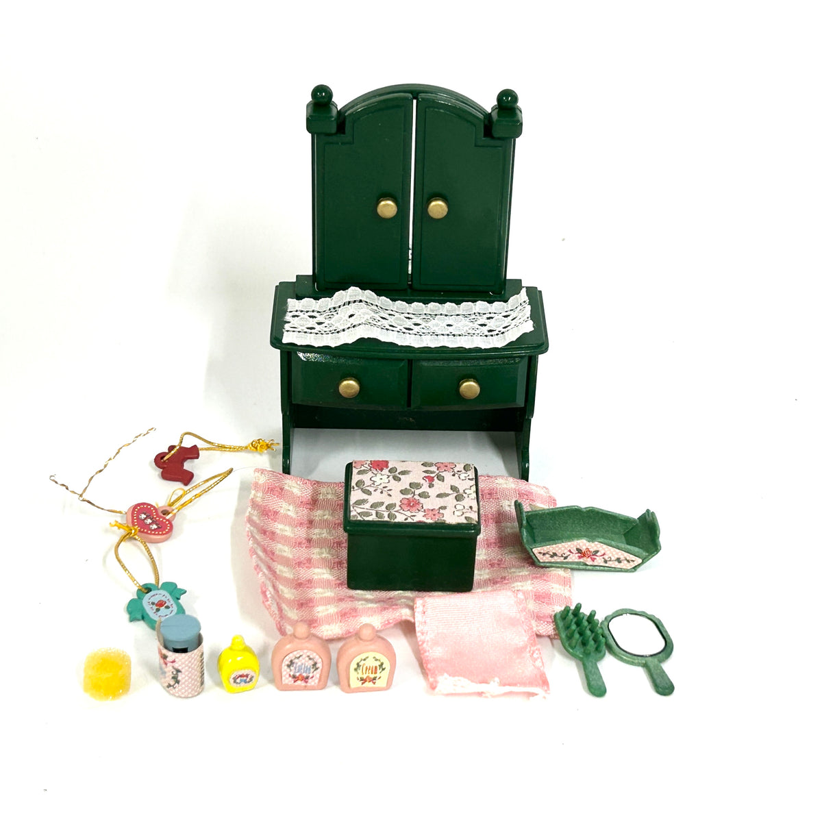 [used] Vintage Green Dresser Set 1995 KA-69 Sylvanian Families Calico Critters