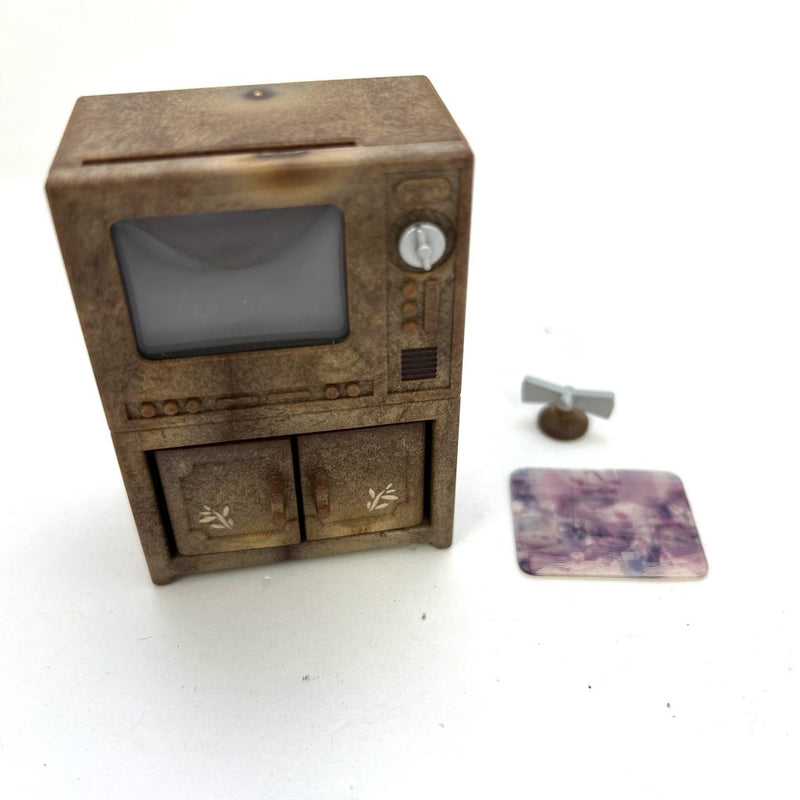 [Used] TELEVISION & TV STAND SET KA-506 Epoch 1999 Sylvanian Families