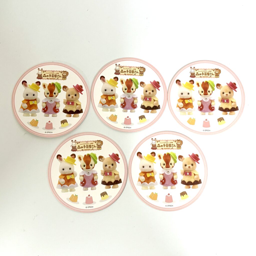 Paper Coaster Set of 5 Sylvanian Families Calico Critters