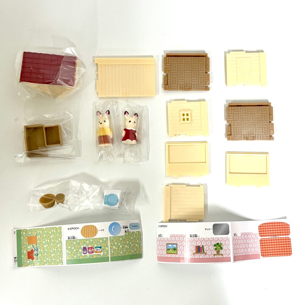 [used] Capsule Toy Room In The Forest 2 and 3 Sylvanian Families Calico Critters