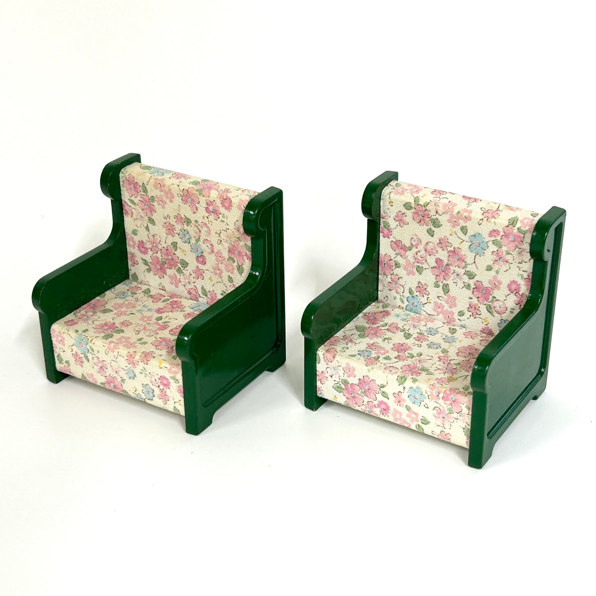 [used] Vintage Green Armchair Set 1985 KA-09 Sylvanian Families Calico Critters