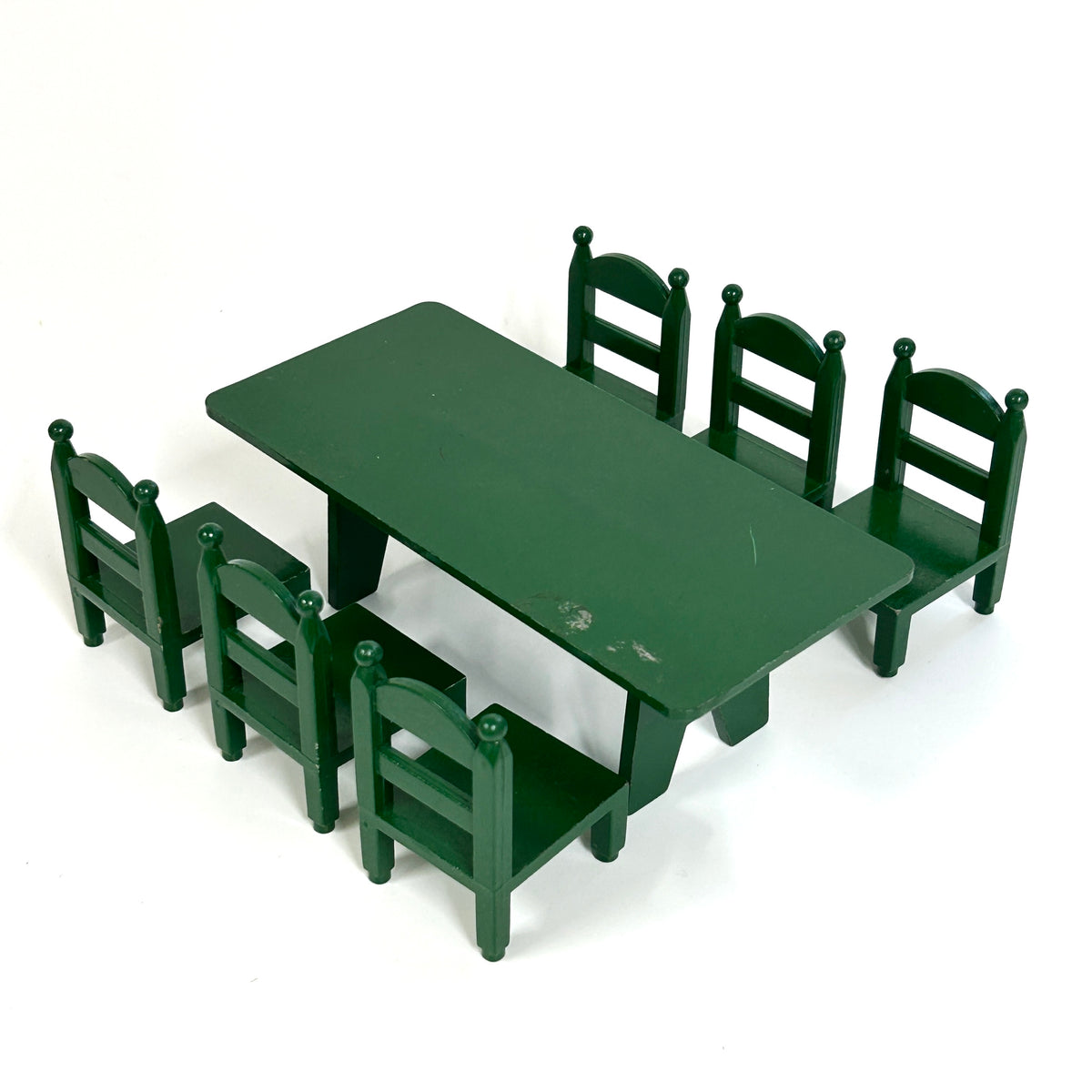 [used] Vintage Green Family Table Chairs 1986 KA-27 Sylvanian Families Calico Critters