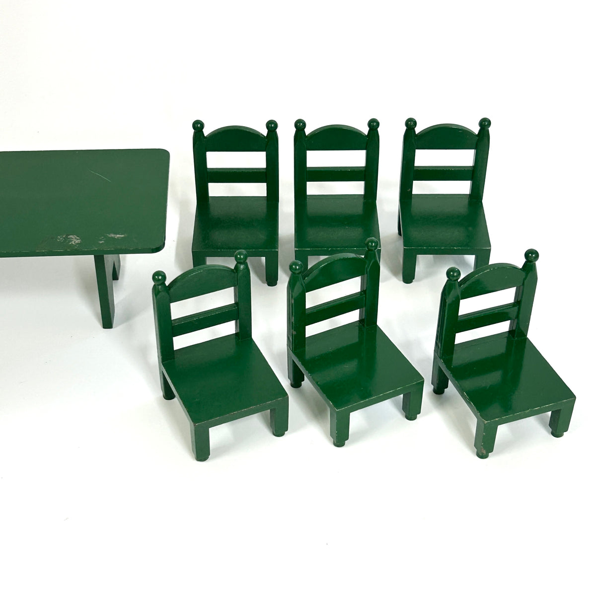 [used] Vintage Green Family Table Chairs 1986 KA-27 Sylvanian Families Calico Critters