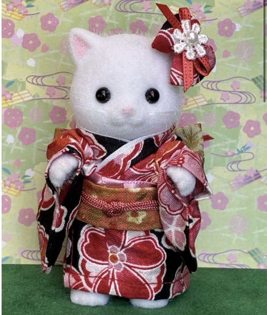 Kimono à Grandes Fleurs Noir pour Maman Fait Main