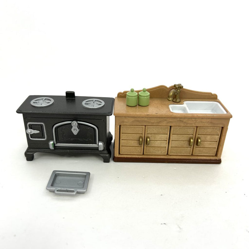 [Used] OVEN AND SINK SET KA-402 Epoch Japan Sylvanian Families