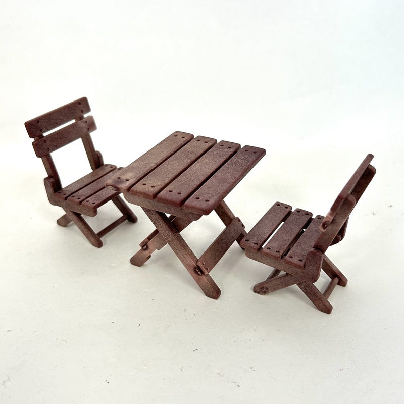 [Used] BROWN GARDEN TABLE SET Epoch Japan Sylvanian Families