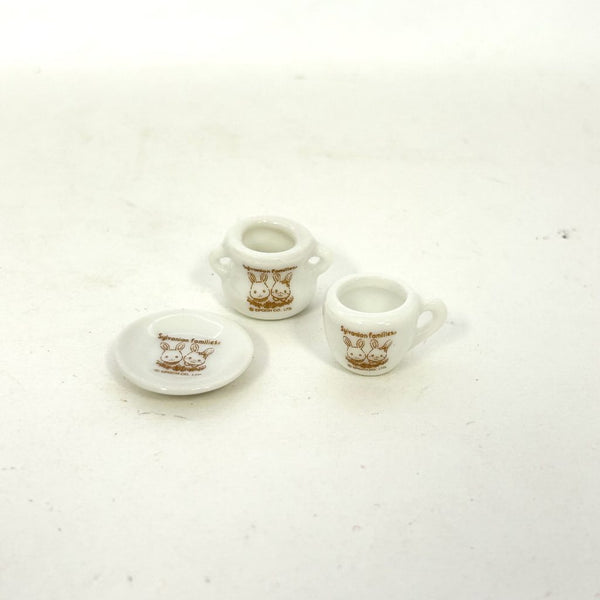 [Used] CERAMIC PLATE SET Epoch Sylvanian Families