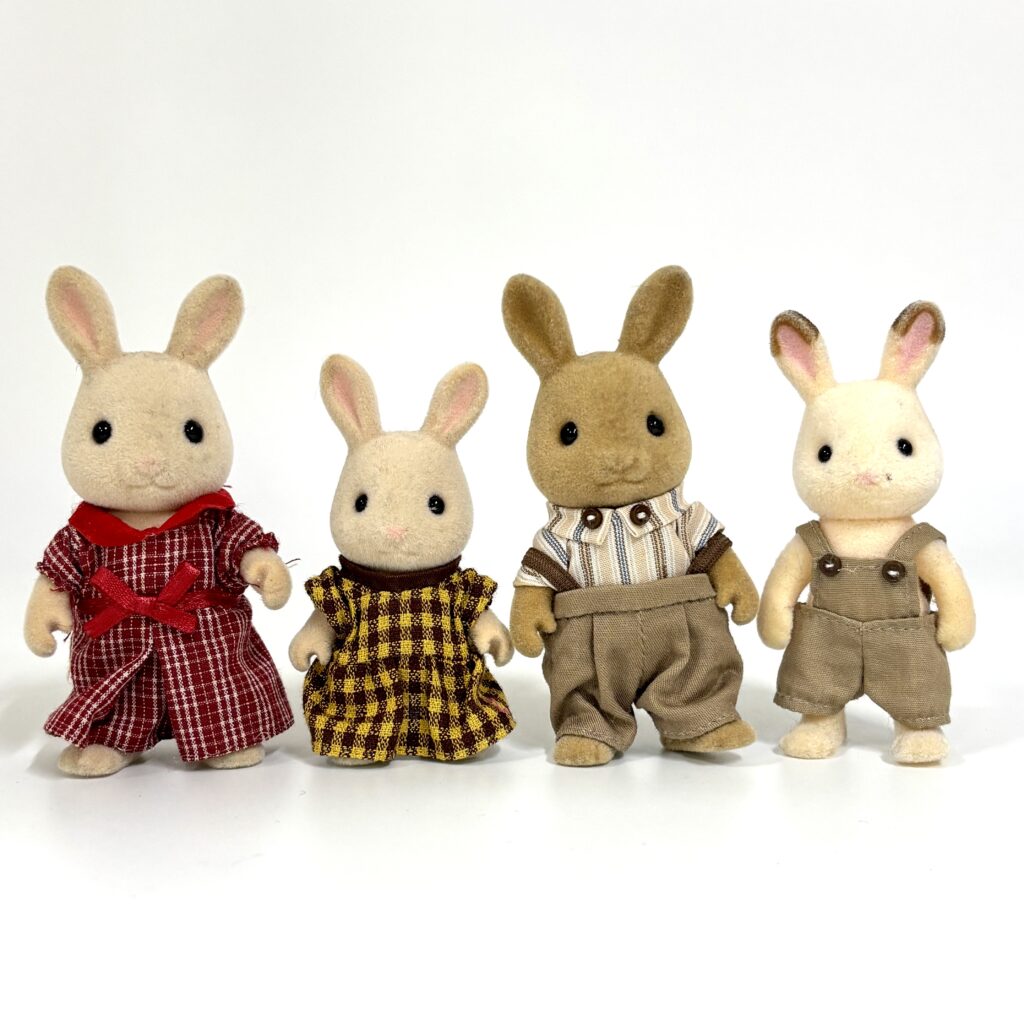 [used] Milk Rabbits and Chocolate Rabbits Sylvanian Families Calico Critters