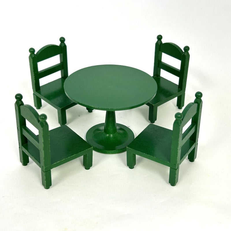 [Used] GREEN TABLE CHAIR SET Epoch Japan Sylvanian Families