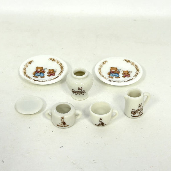 [Used] CERAMIC PLATE POT SET Epoch Japan Sylvanian Families