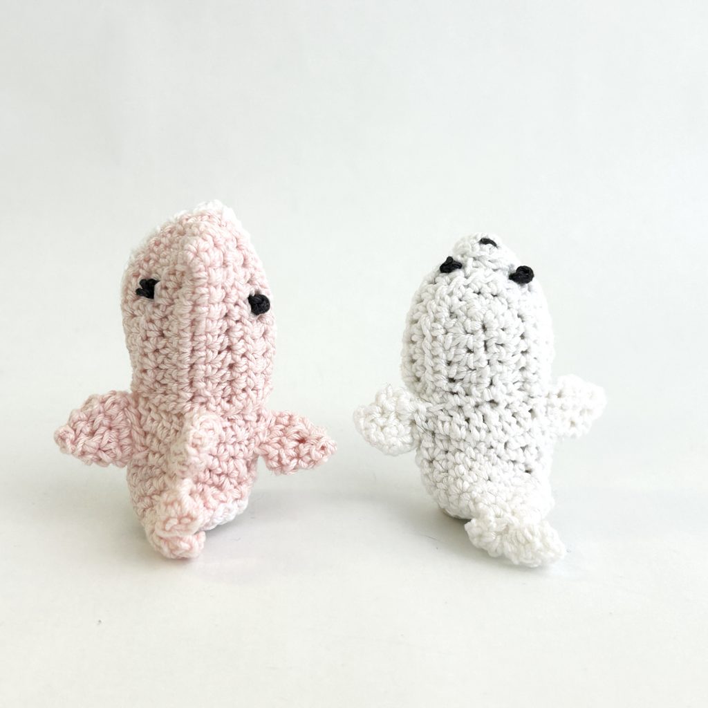 Crocheted Shark and Seal Costumes Handmade