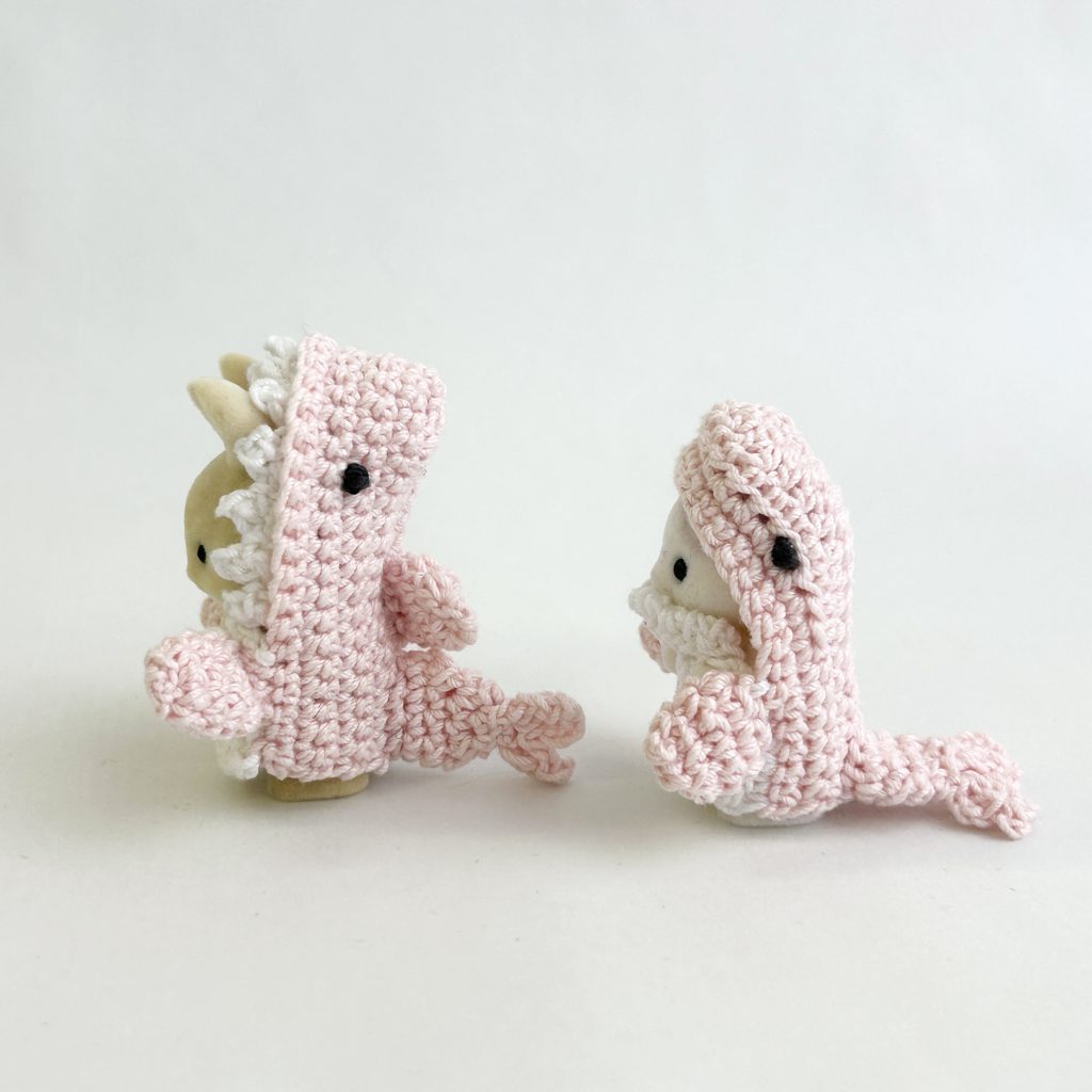 Crocheted Shark and Whale Costumes Handmade