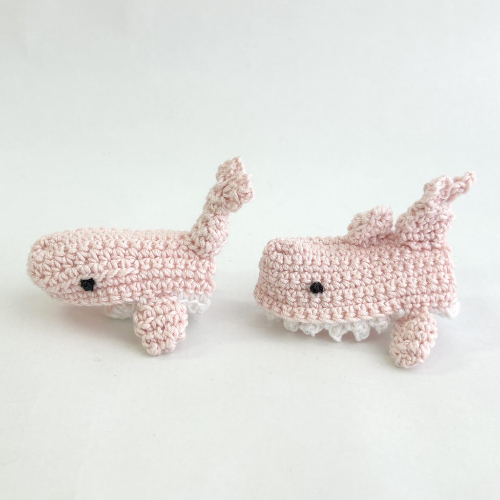 Crocheted Shark and Whale Costumes Handmade