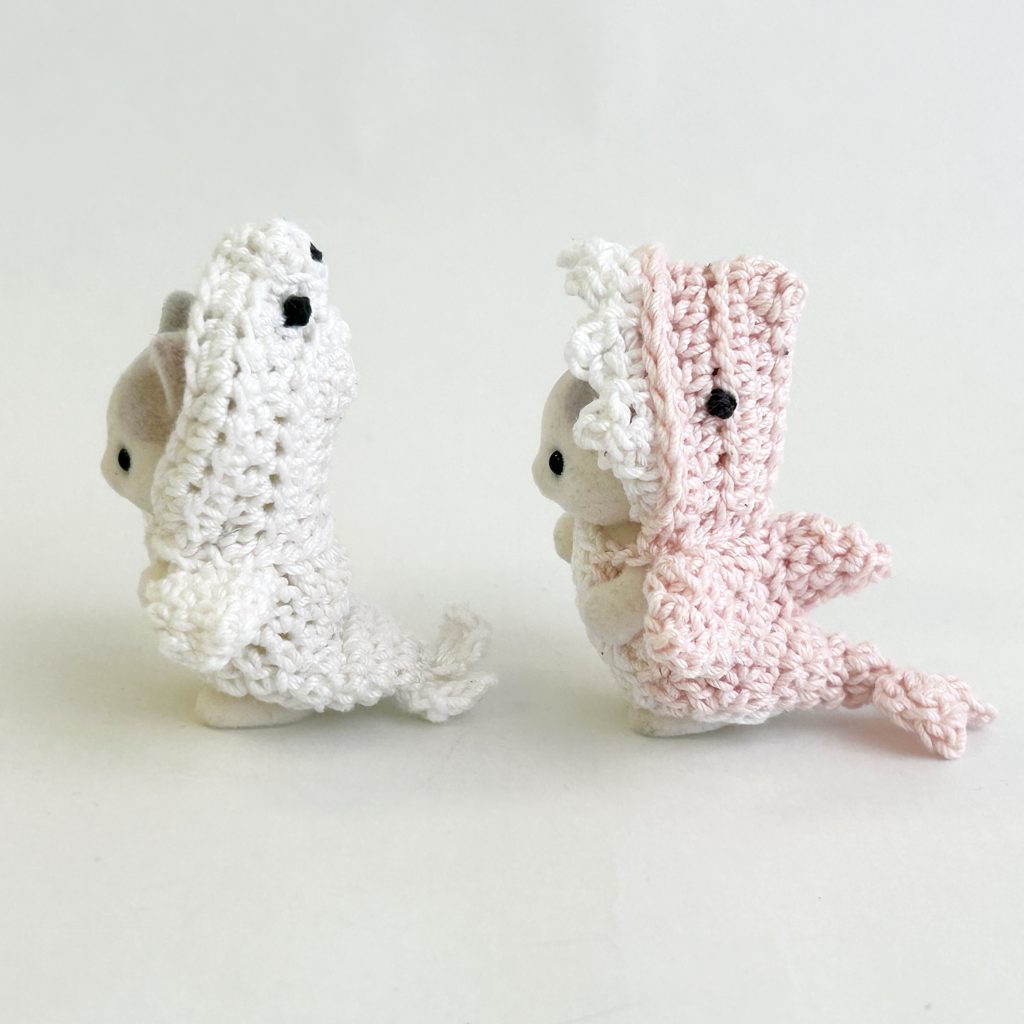 Crocheted Shark and Seal Costumes Handmade