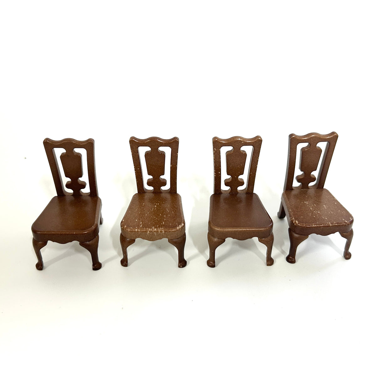 [used] Vintage Urban Life Brown Round Table Set 1987 A-01 Sylvanian Families Calico Critters