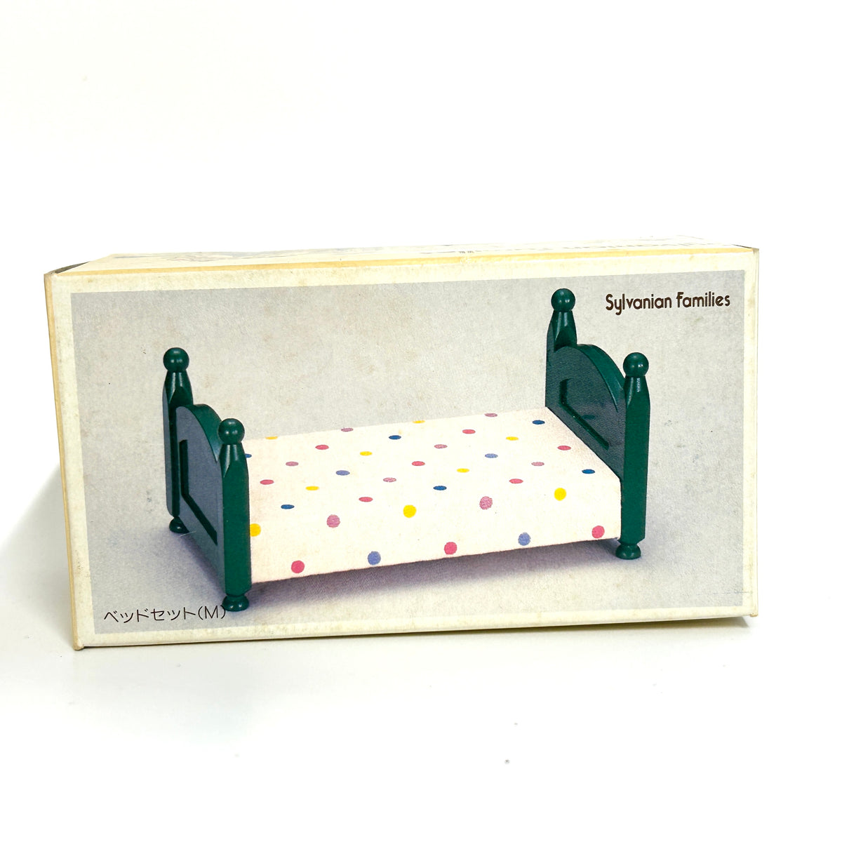 [used] Green Bed (M) Polka Dots White Sylvanian Families Calico Critters