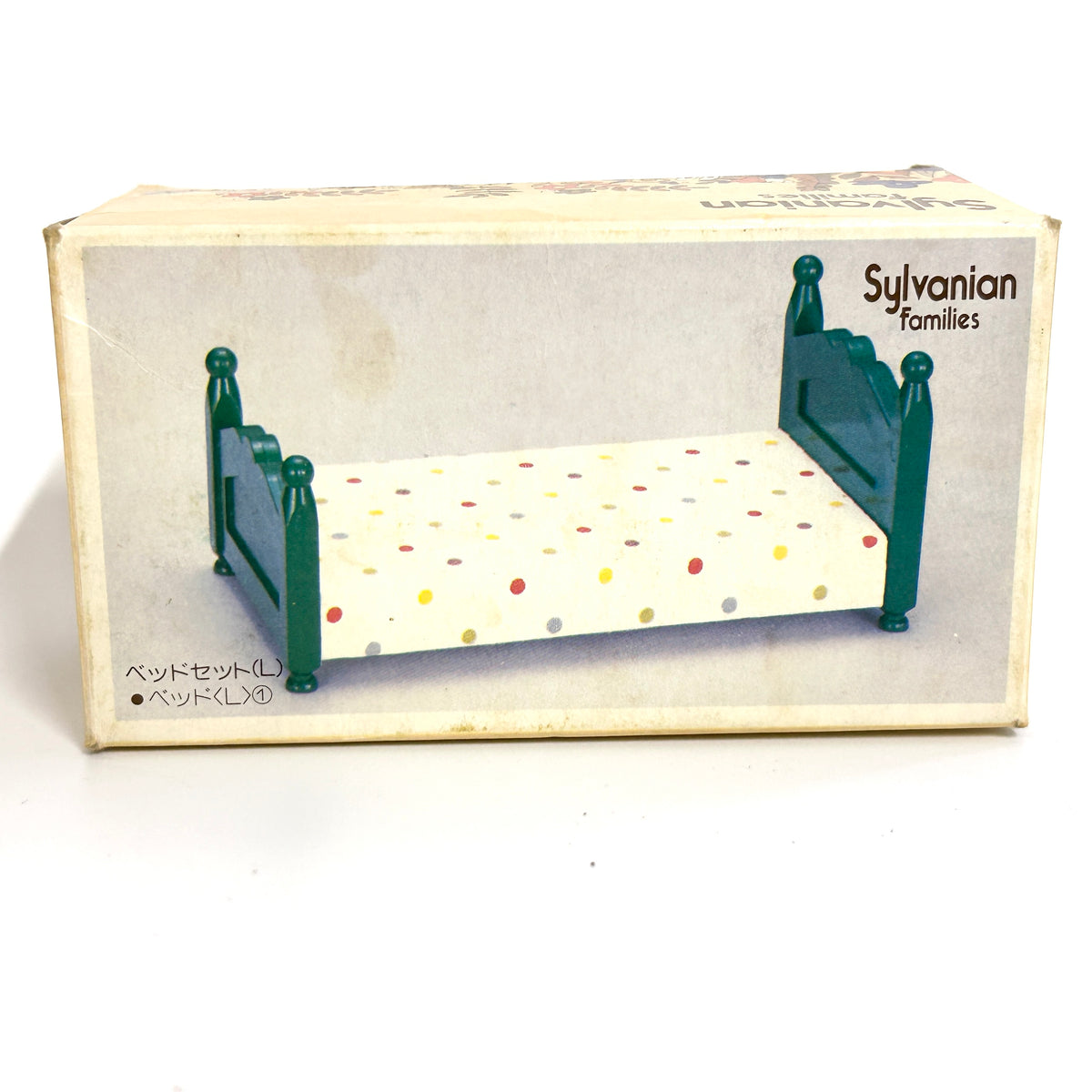 [used] Green Bed (L) Polka Dots White KA-07 Sylvanian Families Calico Critters