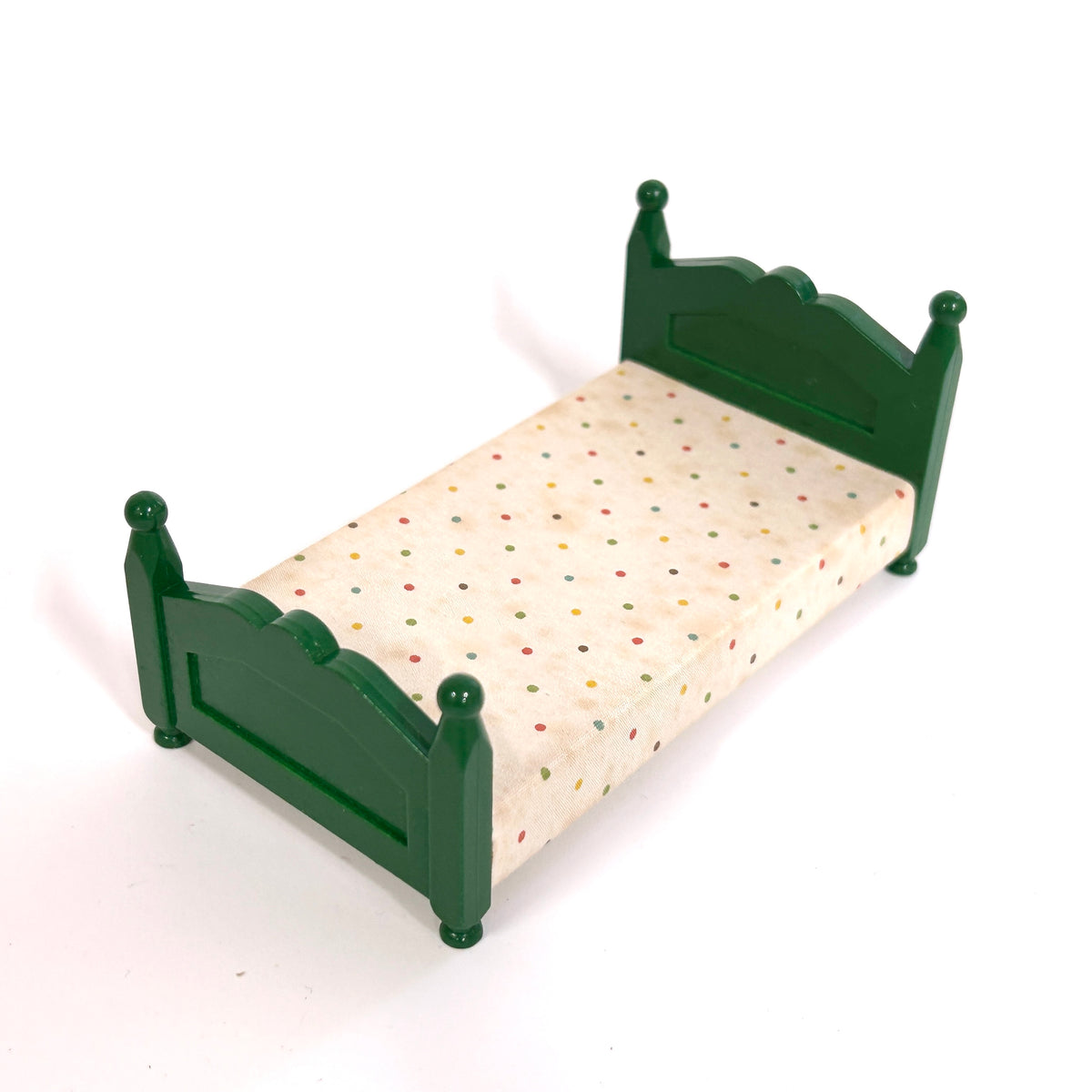 [used] Green Bed (L) Polka Dots White KA-07 Sylvanian Families Calico Critters