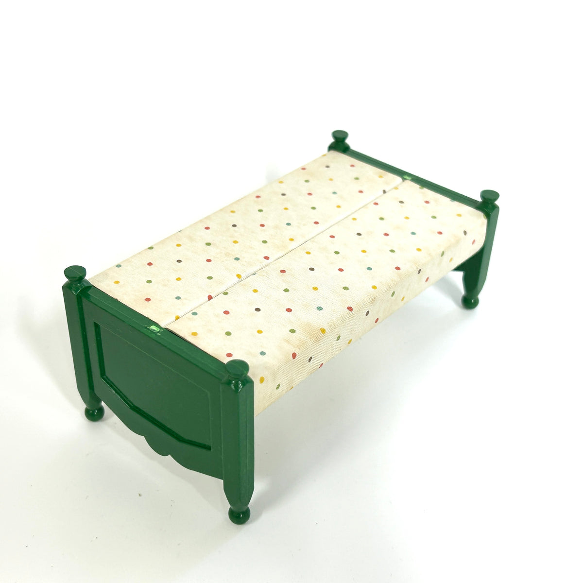 [used] Green Bed (L) Polka Dots White KA-07 Sylvanian Families Calico Critters