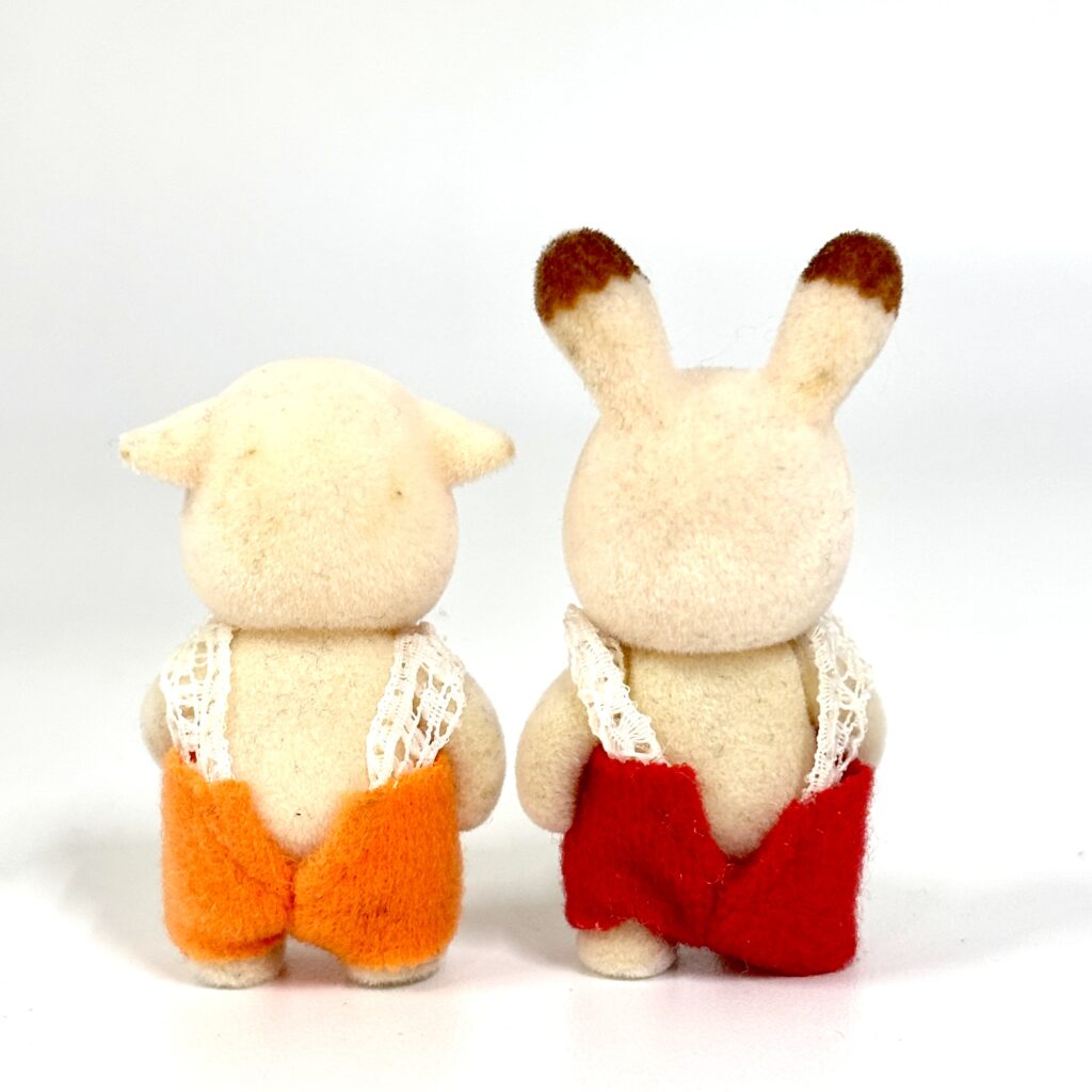 [used] Chocolate Rabbit Baby and Goat Baby Sylvanian Families Calico Critters