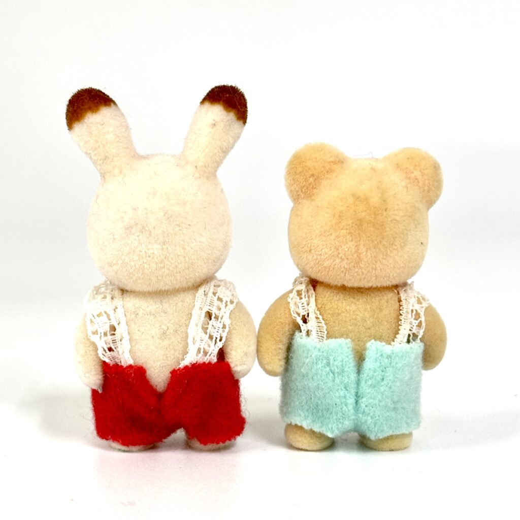 [used] Chocolate Rabbit Baby and Bear Baby Sylvanian Families Calico Critters