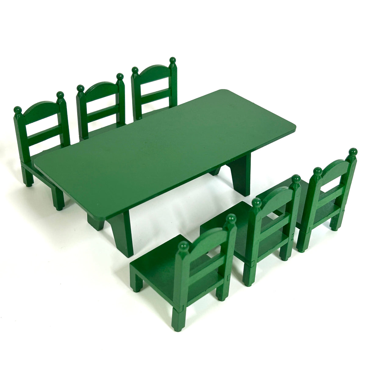 [used] Vintage Green Family Table Chairs 1986 KA-27 Sylvanian Families Calico Critters