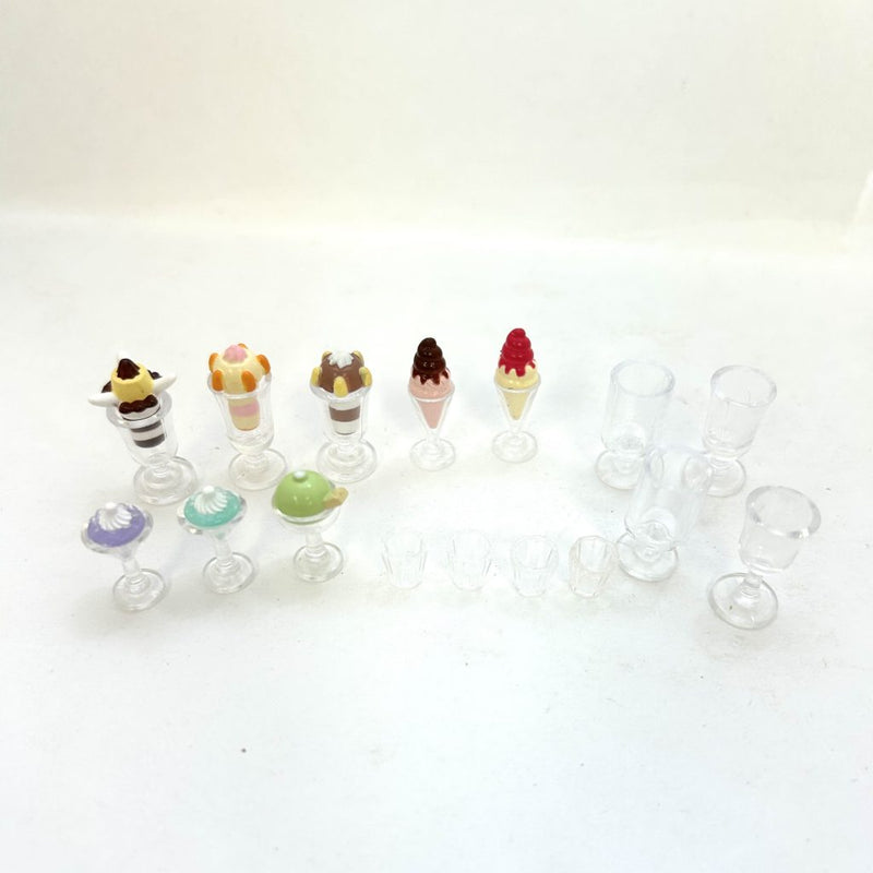 [Used] SMALL PARTS OF DESSERT AND GLASSES Epoch Japan Sylvanian Families