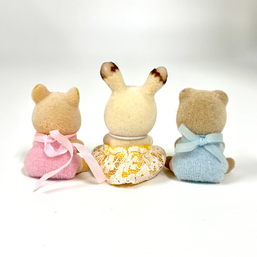 [used] Chocolate Rabbit, Bear, and Hamster Babies Sylvanian Families Calico Critters