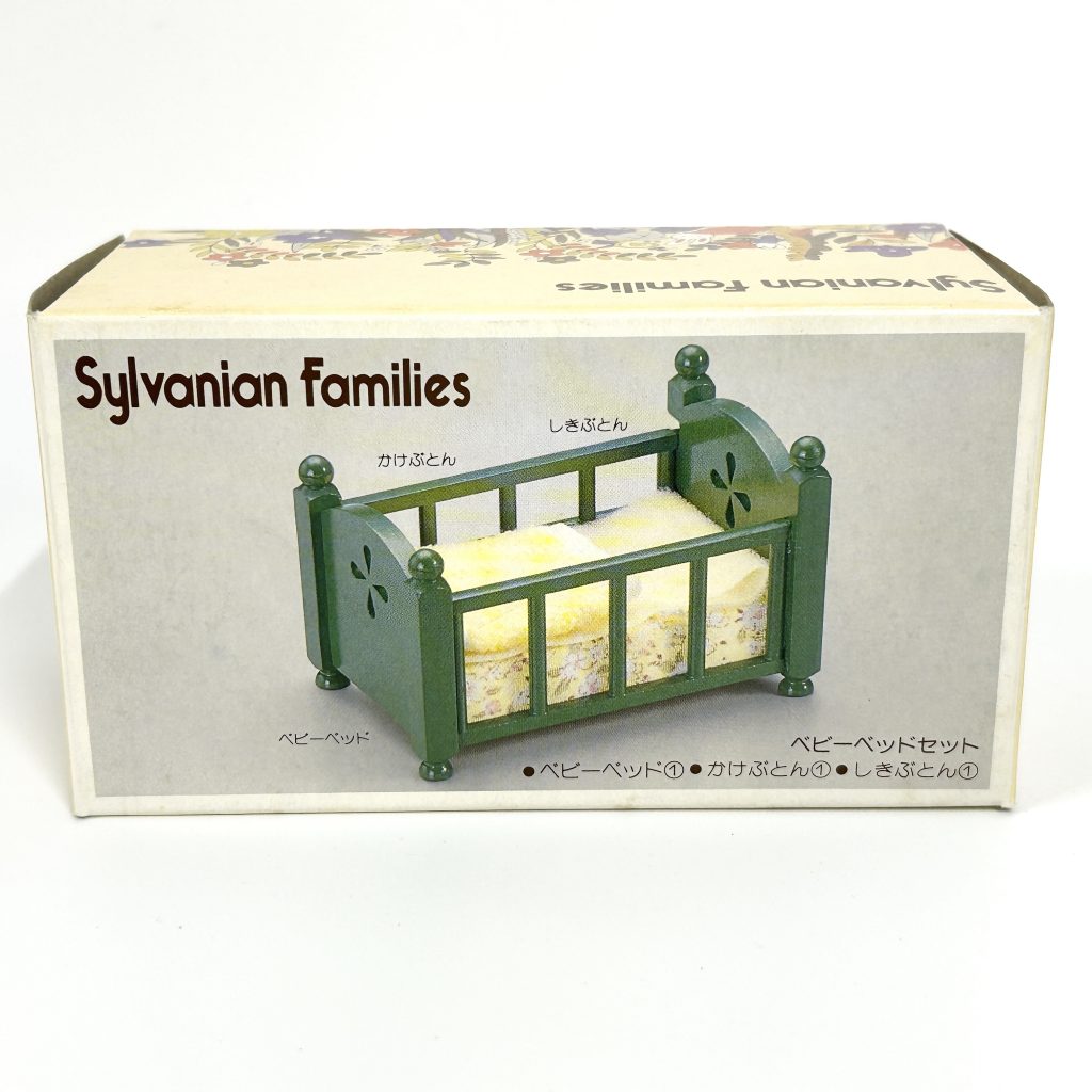 [used] Vintage Green Baby Bed 1985 KA-26 Sylvanian Families Calico Critters
