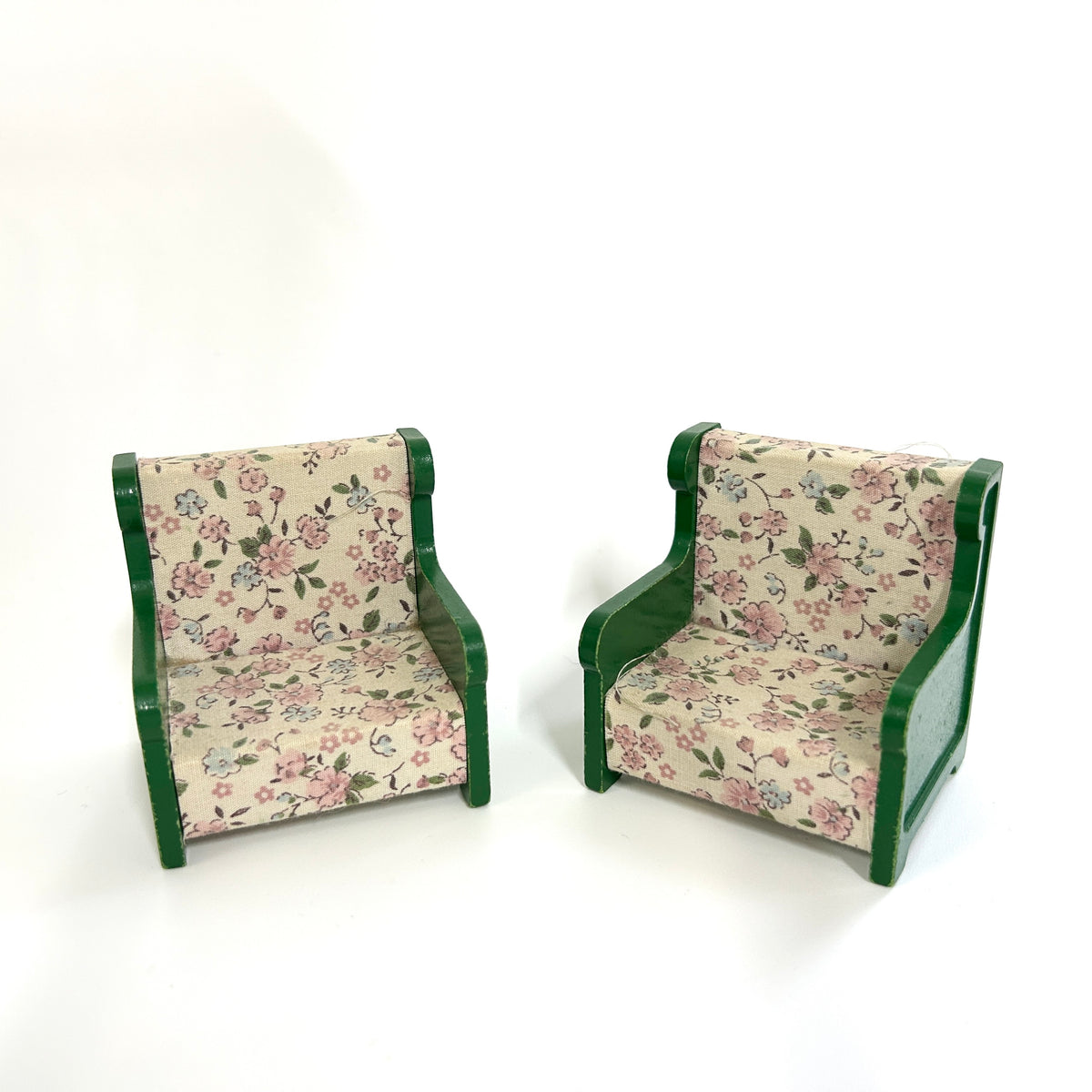 [used] Vintage Green Armchair Set 1985 KA-09 Sylvanian Families Calico Critters