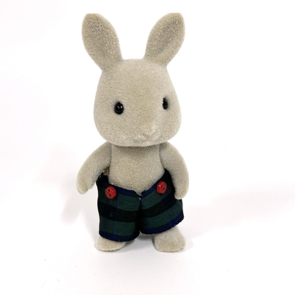 [used] Vintage Gray Rabbit Boy Sylvanian Families Calico Critters
