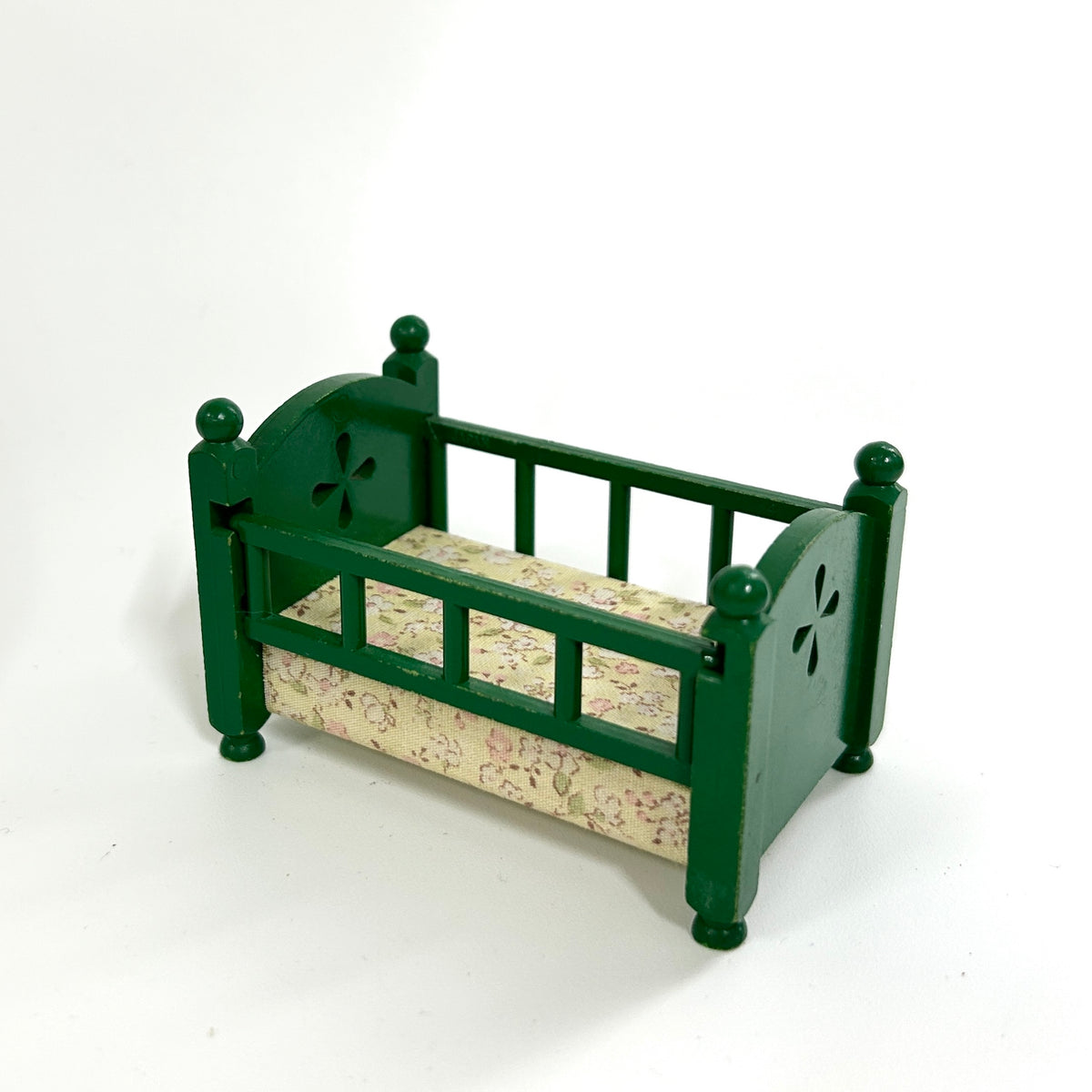 [used] Vintage Green Baby Bed 1985 KA-26 Sylvanian Families Calico Critters