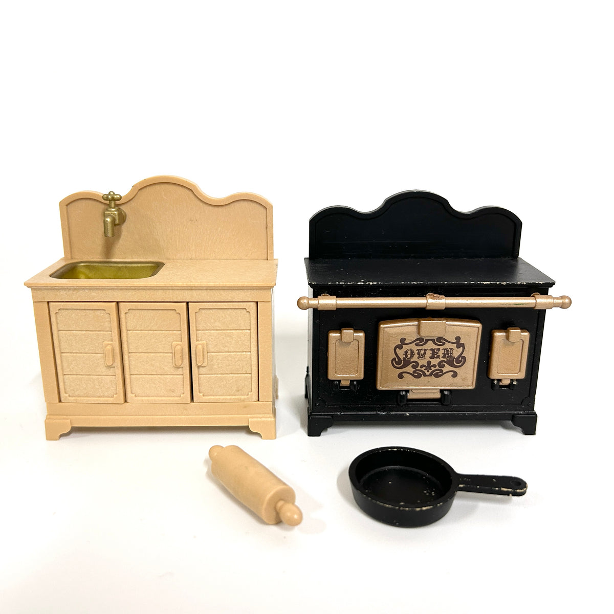 [used] Vintage Urban Life Oven Set 1987 A-02-880 Sylvanian Families Calico Critters