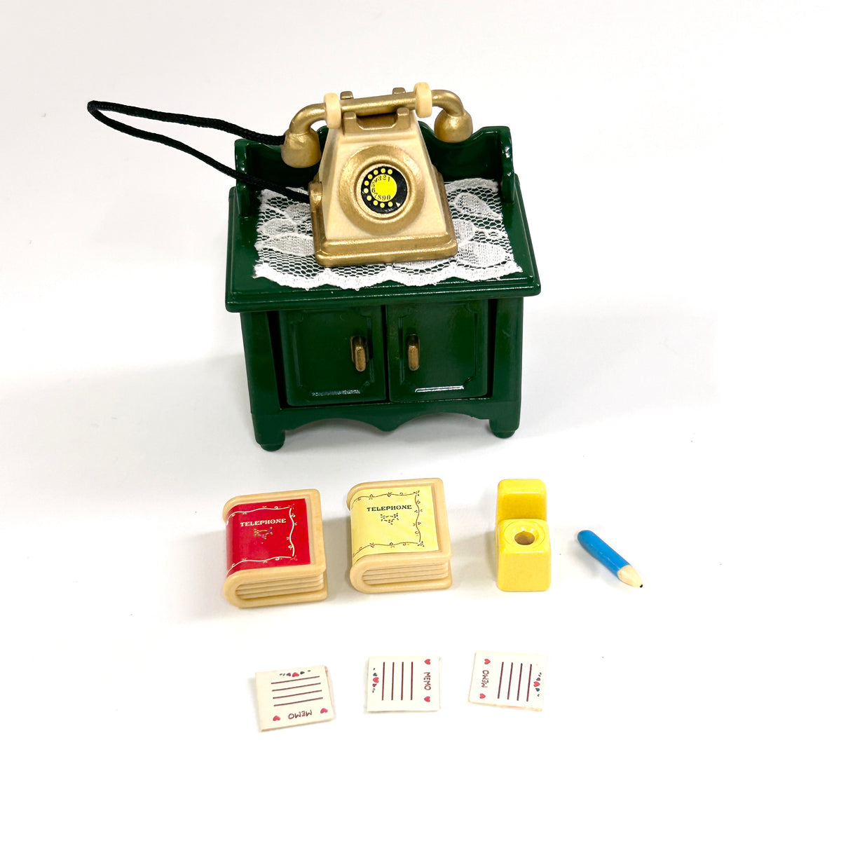 [used] Vintage Telephone Set Green 1988 KA-99 Sylvanian Families Calico Critters