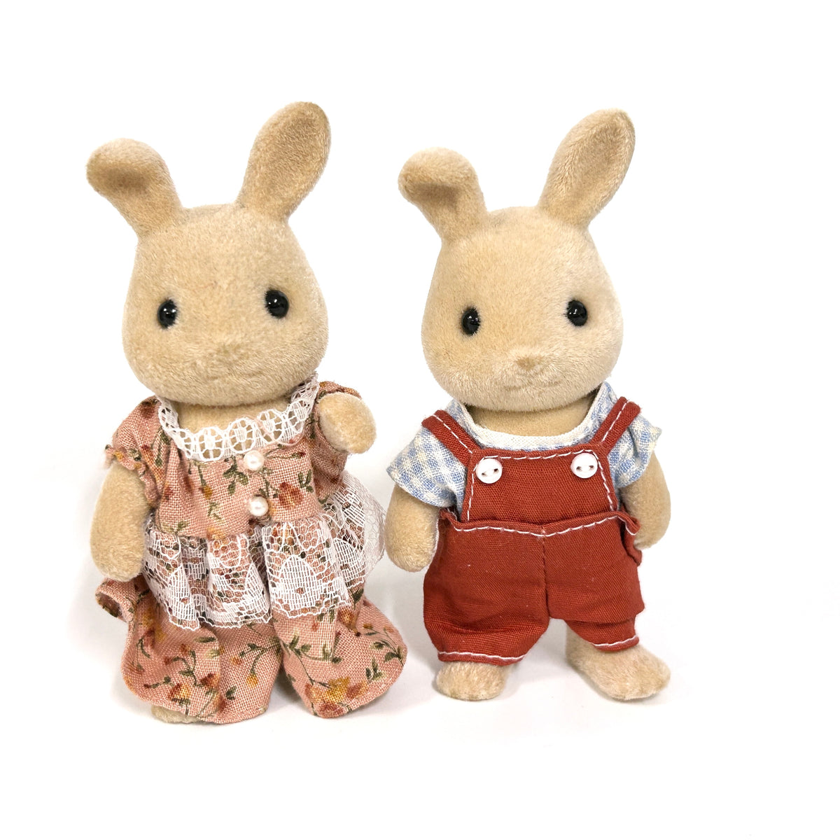 [used] Ivory Rabbit Mother Father Sylvanian Families Calico Critters