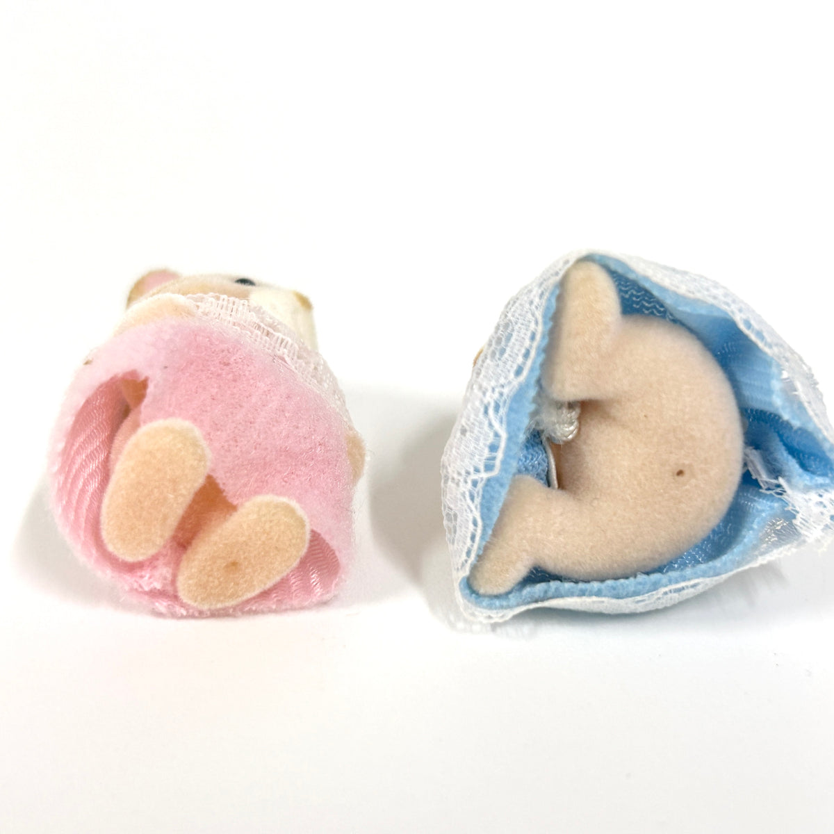 [used] Pink Striped Cat Baby Twins Fan Club 2000 Sylvanian Families Calico Critters