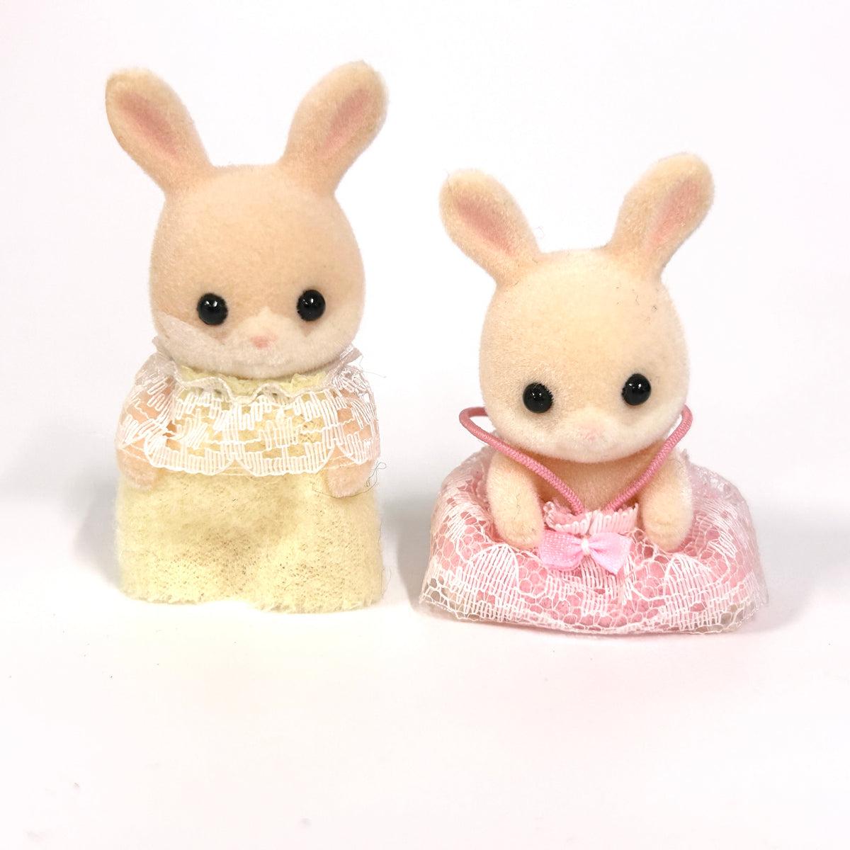 [used] Pink Cottontail Rabbit Baby Twins Sylvanian Families Calico Critters