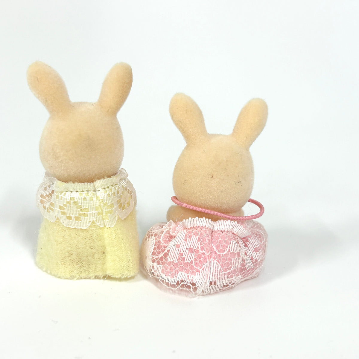 [used] Pink Cottontail Rabbit Baby Twins Sylvanian Families Calico Critters