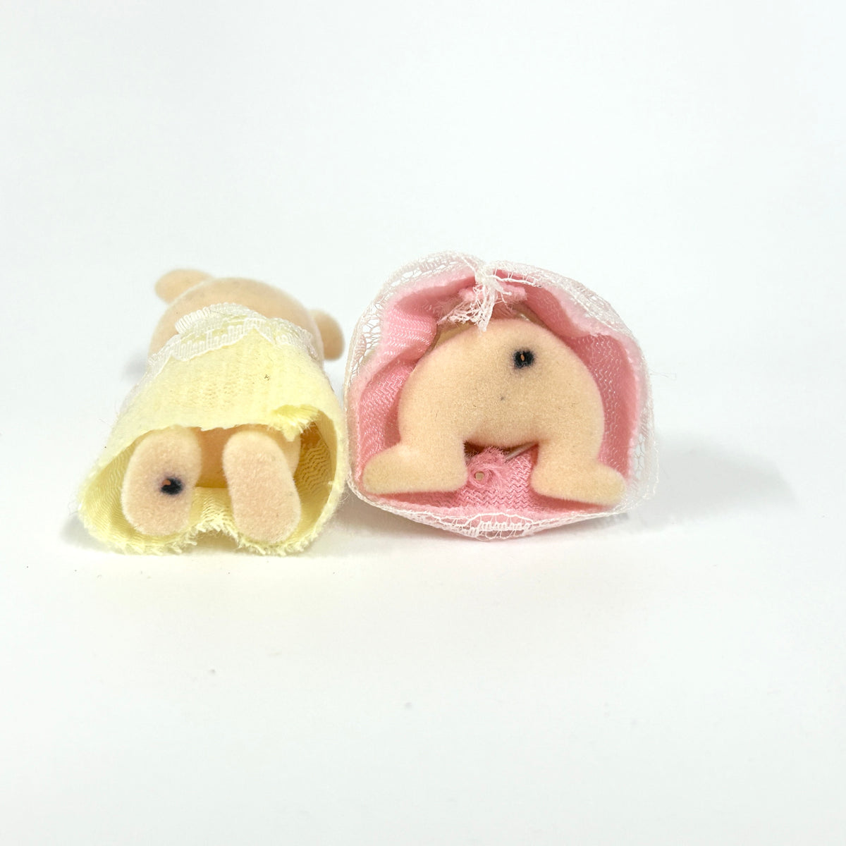 [used] Pink Cottontail Rabbit Baby Twins Sylvanian Families Calico Critters