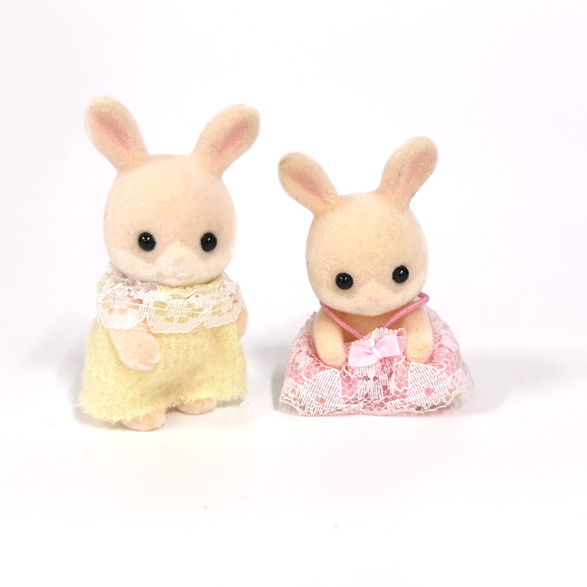 [used] Pink Cottontail Rabbit Baby Twins Sylvanian Families Calico Critters