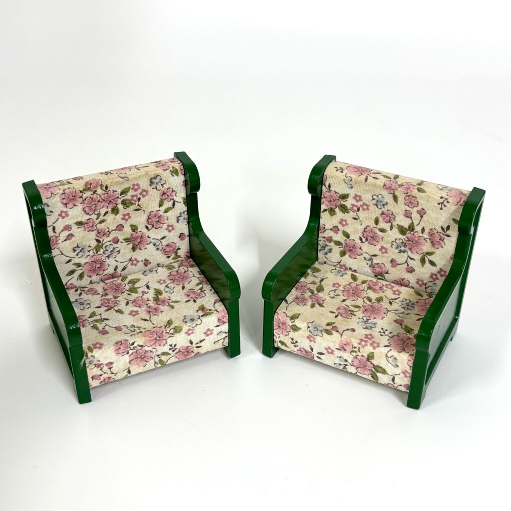 [used] Vintage Green Arm Chair Set Sylvanian Families Calico Critters
