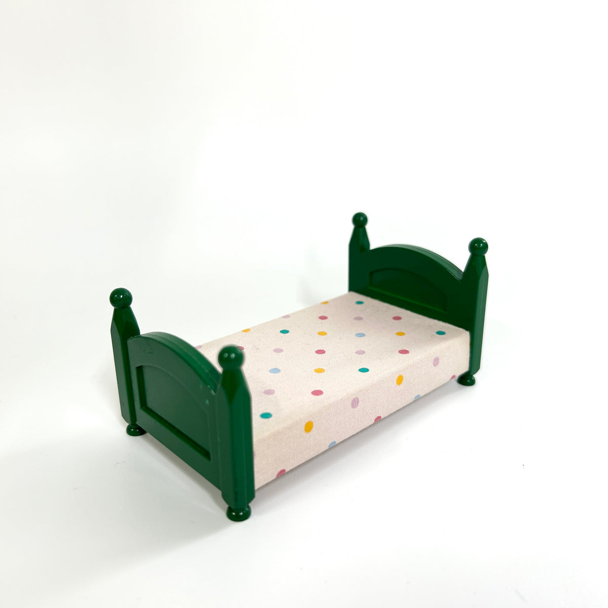 [used] Green Bed (M) Polka Dots Pink Sylvanian Families Calico Critters