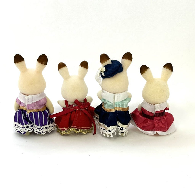 [Used] FANCY DRESS CHOCOLATE RABBITS SET Japan Sylvanian Families