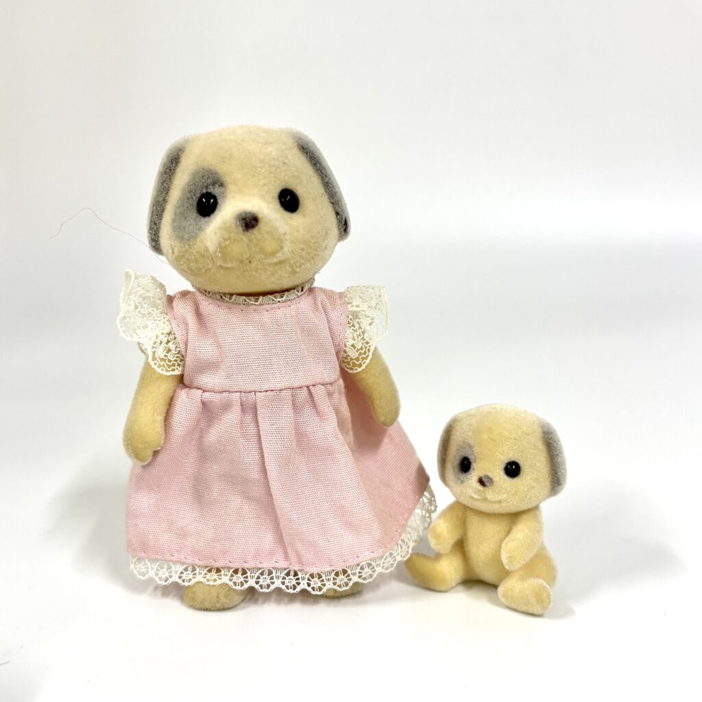 [used] Urban Liffe Ivory Dog Mother and Baby Sylvanian Families Calico Critters