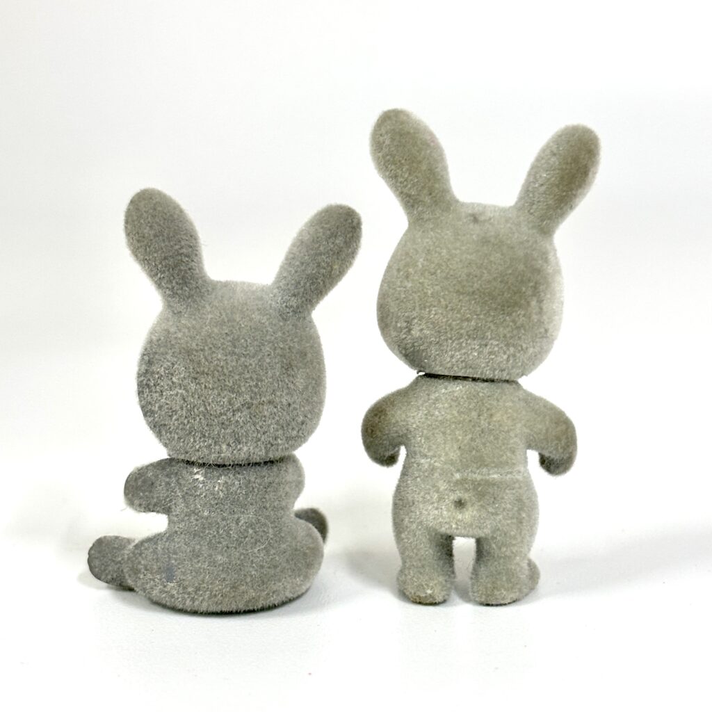 [used] Vintage Gray Rabbit Baby Twins Sylvanian Families Calico Critters
