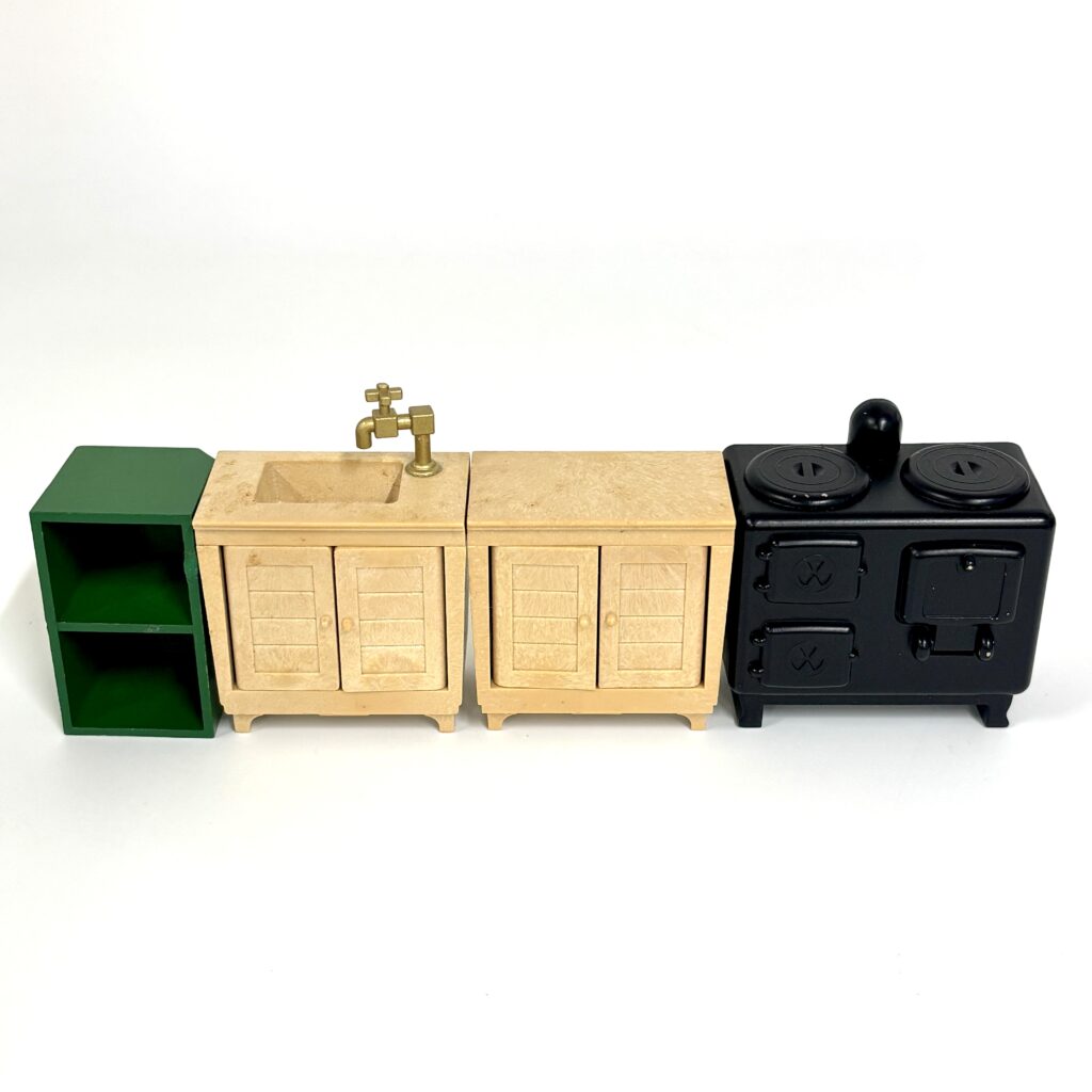 [used] Vintage Green Kitchen Set Sylvanian Families Calico Critters