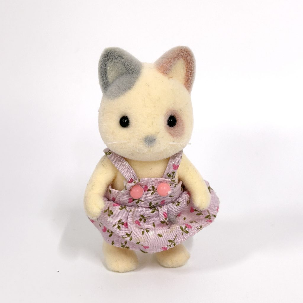 [used] Vintage Whiskers Spotted Cat Girl 1996 Sylvanian Families Calico Critters