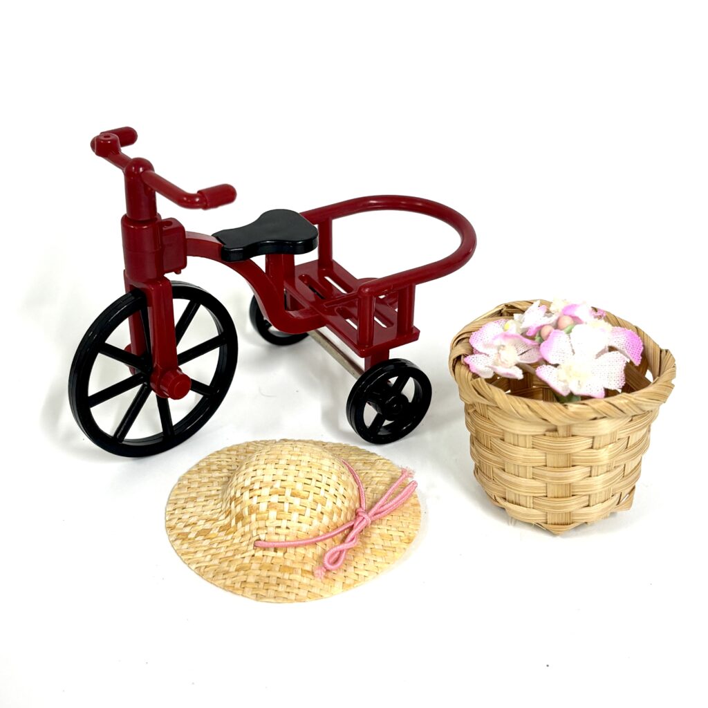 [used] Vintage Three Wheel Bike Set 1989 KA-55 Sylvanian Families Calico Critters