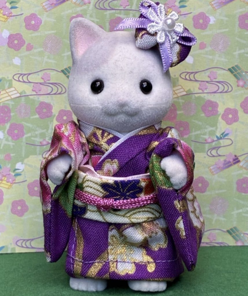Purple kimono for mother. Handmade