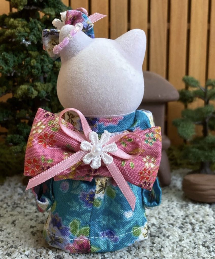 Kimono floral sarcelle pour mère fait main